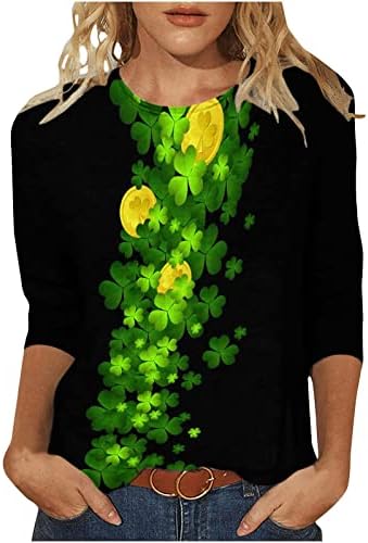 Nova ženska tunika vrhova irska majica ul. Patrick's Dnevna majica Jumper 3/4 Bluza s dugim rukavima Clover