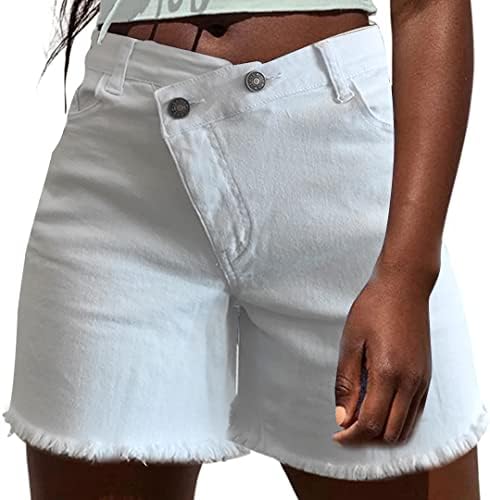 Neyouqe Womens Criss Crossover Modni traper kratke hlače Srednja struka kratkih traperica Ležerne ljetne