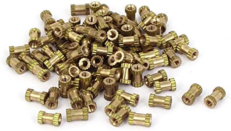 Aexit M2x6mm 4mm ekseri, vijci & zakovica od mesing ugrađen Knurled umetak palac Matica & amp ;Bolt Sets Nuts 100kom