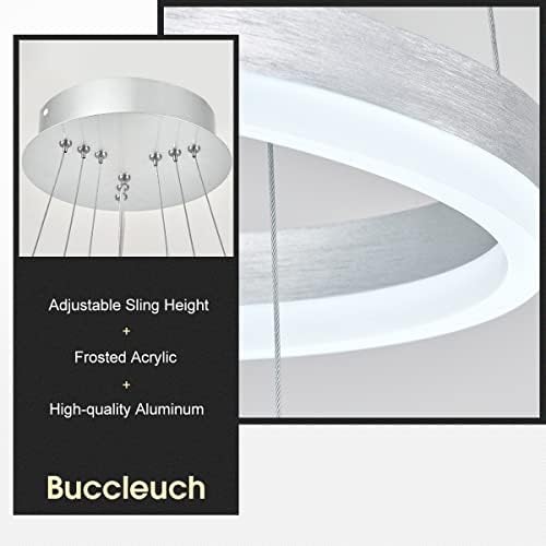Buccleuch moderno privjesak za blagovaonicu 3-Prsten LED dimabilni luster preko stola kuhinja Ostrvo