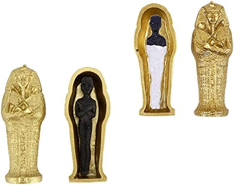 Yardwe uredski dekor 2 seta Lijesna mama Figurica Egipatska kralja faraone Povijesna skulptura Halloween Prop Dekor za ukleto uređenje dekora Golden Home