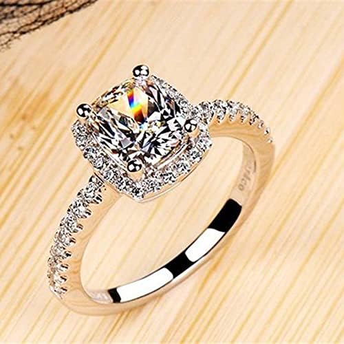 Prstenje za vjenčanje i angažovanje Žene Personalizirani zaručnički prsten Dijamantna princeza Zircon