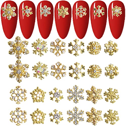 LIFOOST 24 kom pahuljice Nail Art čari Glitter 3d kristali dijamanti Rhinestones, srebrne pahulje