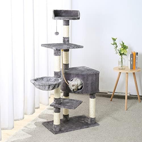 IULJH Multi-Level Cat Tree Play House Climber Activity Center Tower Hammock Condo Furniture Scratch Post za