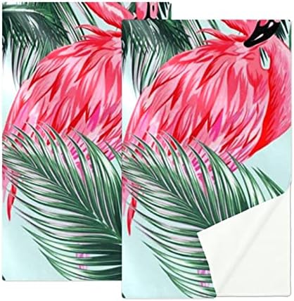 Woshjiuk 2 pakovanje ručnici za teretanu mikrovlakana, tropska flamingo i palmi, hladni ručnik