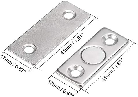 Uxcell tanki magnetski ormar za ulov metalni magnetni zasun 41 x 17 x 2,4mm 4pcs
