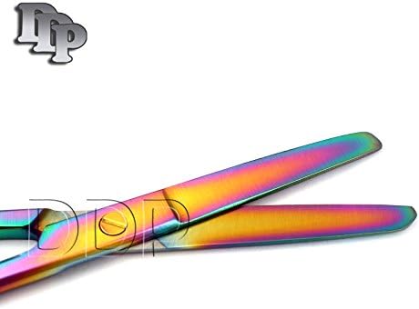 DDP set od 5 multi Titanium boja Rainbow operativni škare tunt / tunt 5,5 ravni od nehrđajućeg čelika
