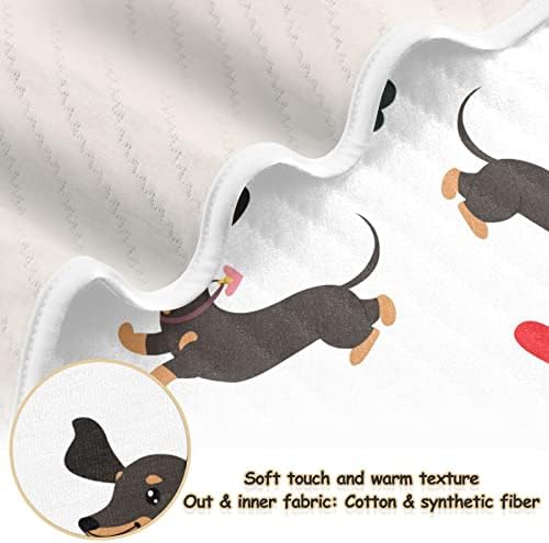 Swaddle pokrivač jazavčasti pas koji radi bijeli pamučni pokrivač za dojenčad, primanje pokrivača,