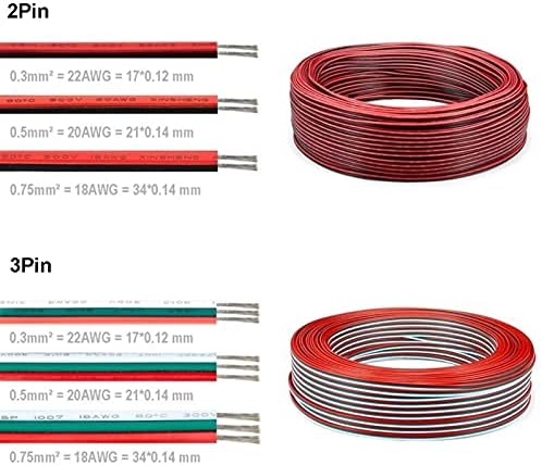 WDONGX emajlirana bakrena žica 10m električni kabl 2 pin / 3pin/4pin / 5Pin kabl 22/20 / 18AWG PVC