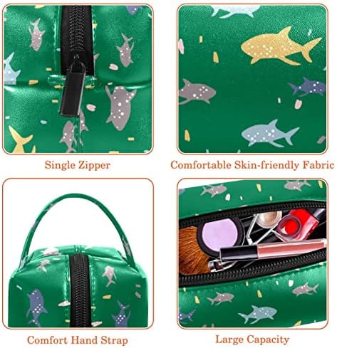 Tbouobt kozmetičke torbe za šminke za žene, male šminkerne torbice za putne vrećice, zelene crtane ribe