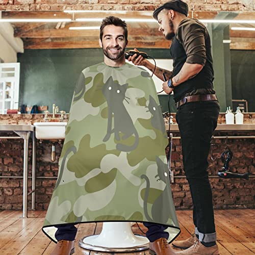 Visesunny Barber Cape Camouflage i mačka poliesterska rezanja kose salon za rezanje kape za pregače