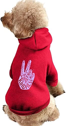 Mir Love Faith Joy Wood Odjeća za pse Zimske dukseve za kućne ljubimce Mekane i tople pseće dukseve za male srednje