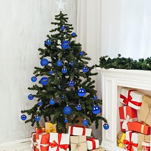 36kom plava Božić Lopta ukrasi za Božić / Hanuka Tree-Royal Blue 9 Style tree Ornaments dekoracije Shatterproof