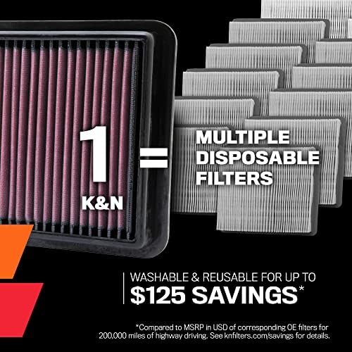 K & N motorni filter za vazduh: Višekratna, čistite svakih 75.000 milja, pranje, zamjenski filter