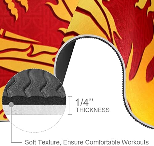 6mm ekstra debela prostirka za jogu, Kineski Dragon Print ekološki prihvatljivi TPE prostirke za vježbanje Pilates Mat sa za jogu, trening, osnovnu kondiciju i vježbe na podu, muškarci & žene