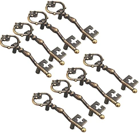 Sopepoyie Metal ključ u obliku Pull 4.7 inča koristi za ormar ladica kvaku Bronze ton,cink legura & lt; Pack