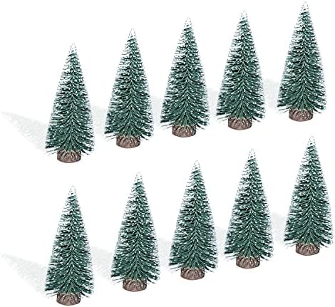 10pcs 4inch mini božićno četkica drveća četkica Chrismas Seoska stabla ukrasi Mini plastični božićni drveće