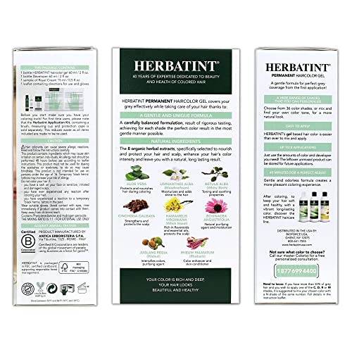 Herbatint trajni gel za kosu, Ff5 pješčana plava, bez alkohola, Vegan, siva pokrivenost - 4.56 oz