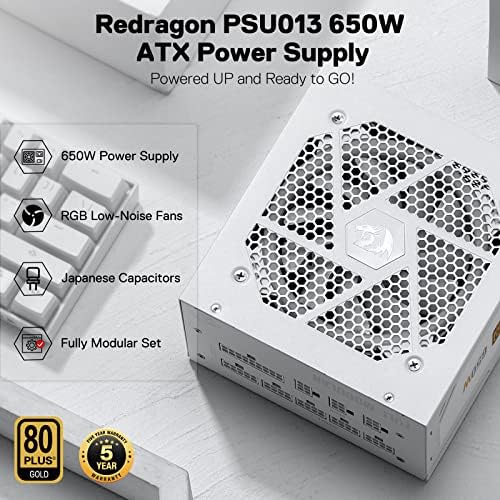 Redragon PSU013 80+ Gold 650 W ATX potpuno modularno napajanje sa 80 Plus Gold certifikatom, kompaktna veličina