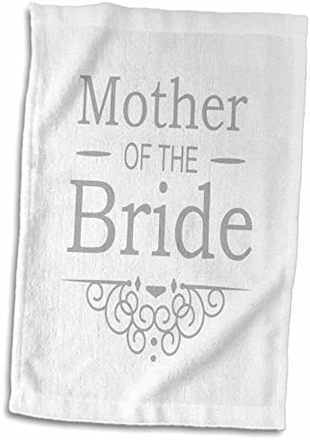 3D Rose majka mlade u srebru-vjenčanje-deo podudaranja brak Party Set-Siva Siva kovitla ručnik, 15 x 22, višebojni