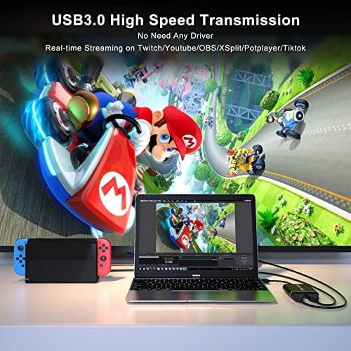 HDMI Video Capture do USB 3.0, prekidač za snimanje kartica, 4K Kartica za streaming, zapis u 1080p60fps