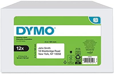 DYMO Authentic LabelWriter standardne naljepnice za otpremu za LabelWriter štampače naljepnica, bijele, 2-1 / 8 x 4, 6 rolni od 220