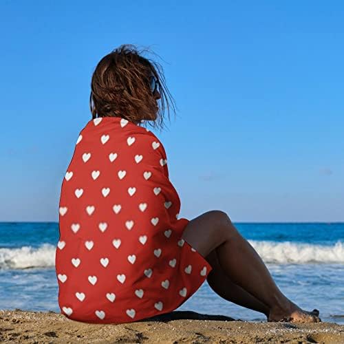 Vantaso Polka Dot Crvena srca Ručnik za kupanje Overeni lagani 31x51 inčni ručnik za plažu Travel Swim Bazen