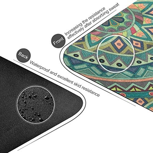 Mnsruu Yoga Mat - cvjetne plemenske štampane neklizajuće prostirke za vježbanje sa trakom