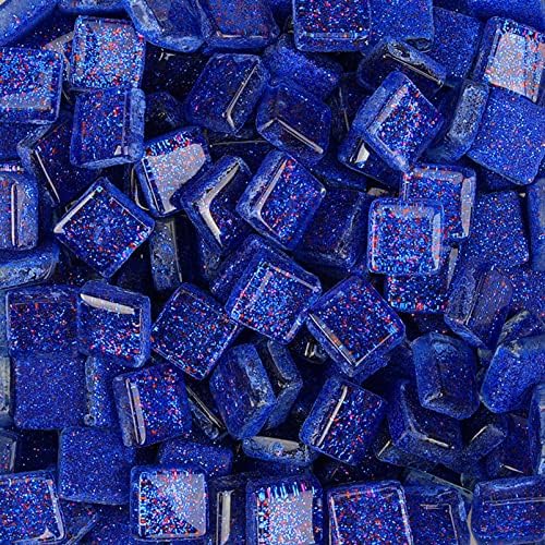 220pcs / 200g Glitter staklo miješane boje mozaičke pločice mozaik stakleni komadi za ukrašavanje doma ili pletenica, kvadrat 1x1 cm