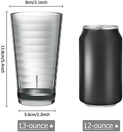 Alimota plastične šalice, [neraskidivi akril] plastična stakla za pitku vodu, set od 4, otporna na 4, otporna