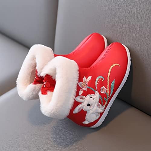 Toddler čizme za snijege Dječje vezenje Ispis pamučne čizme Djeca plišane tople neklizne cipele na otvorenom