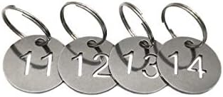 304 ključne oznake od nerđajućeg čelika sa prstenom 10 kom, 25 mm izdubljeni broj ID oznake ključni