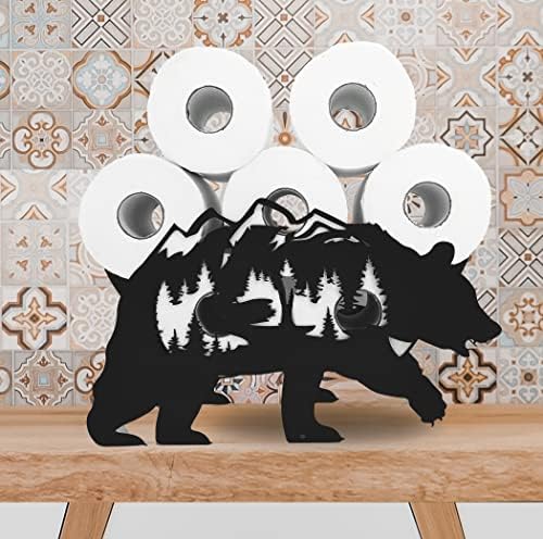 Držač tkiva od crnog medvjeda, držači za životinje, ukrasni metalni držač za papir, smiješni toaletni