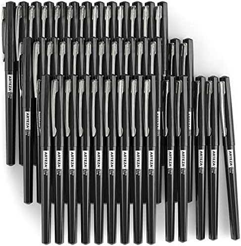 Arteza Stalni markeri, 40 crna olovke za tintu za mikro liniju, set 12 šarene veličine 01 Fineliners, umetničko