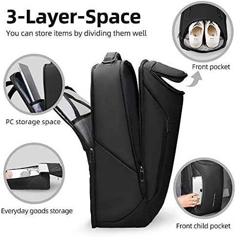 Muzee poslovni ruksak za muškarce, vodootporan i putni ruksak za Laptop sa USB punjenjem, odgovara 17-inčnom