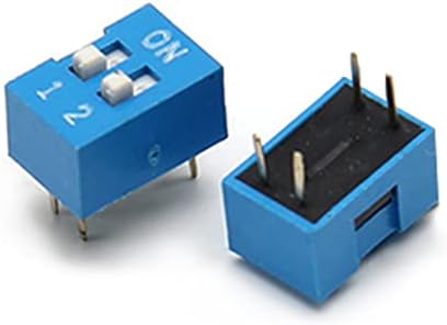 Fielect 5kom plavi DIP prekidač horizontalni prekidač 1-2 pozicije 2,54 mm korak za PCB ploče sa krugom