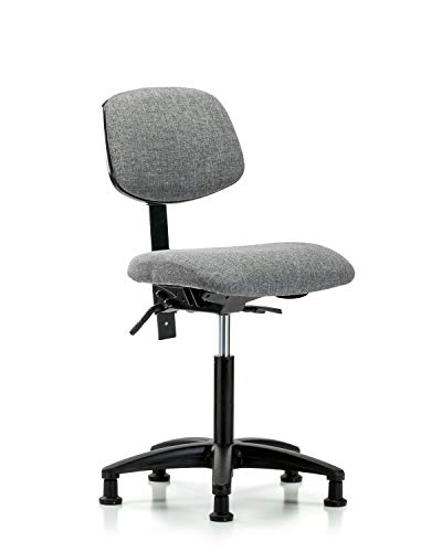 LabTech sjedeća LT42425 stolica sa srednjom klupom, tkanina, najlonska baza-Glides, siva