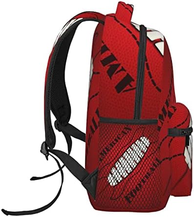 Afhyzy American Fudbal Red Travel Laptop ruksak za žene Bookbag Lagan školski ruksak za djevojčice Podesivi