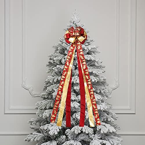 Božićni ukrasi trokolor koji odgovara novi veliki luk ručni grubi rub crvene crne rešetke imitacije