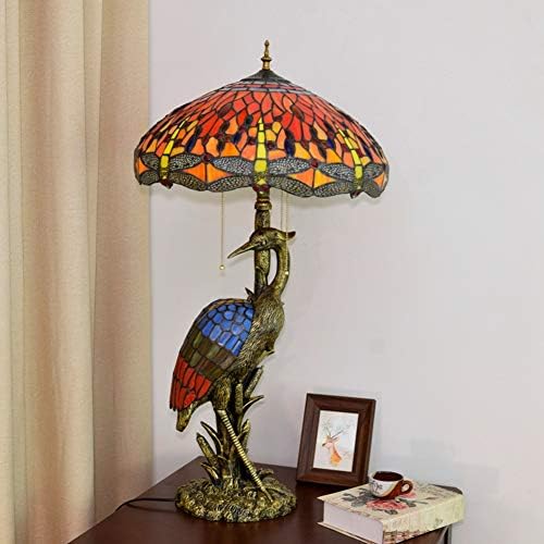 Ručno rađena staklena stolna svjetiljka 20 Tiffany stil ženske stolne svjetiljke Crimson Dragonfly Glasshade Svjetiljka