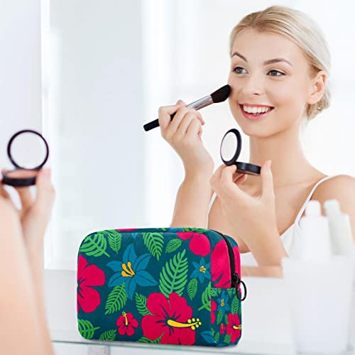 Hibiscus cvjetni tropski tropsko ostavlja malu torbu za šminku za torbicu Travel Cosmetic Bag