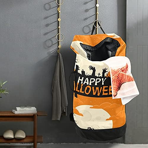 HalloweenGraveyard Moon torba za pranje veša za teške uslove rada ruksak za pranje veša sa naramenicama