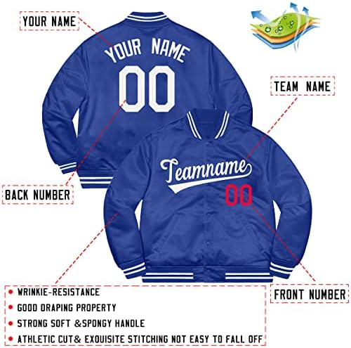 Prilagođena Muška Ženska Muška Moda lagana Bejzbol jakna personalizirani vezeni sportski kaputi s imenom i brojem