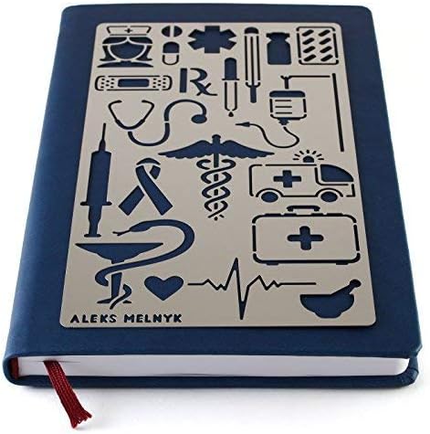 Aleks Melnyk 11 šablona za metalni časopis, medicina, šablona od nerđajućeg čelika 1 kom, alat