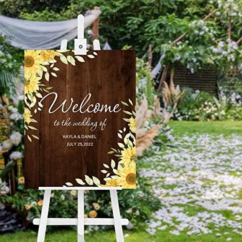 Dobrodošli u našim vjenčanim vjenčanim znakovima za ceremoniju datuma Wood Bridal Tuš Dobrodošli Personalizirani