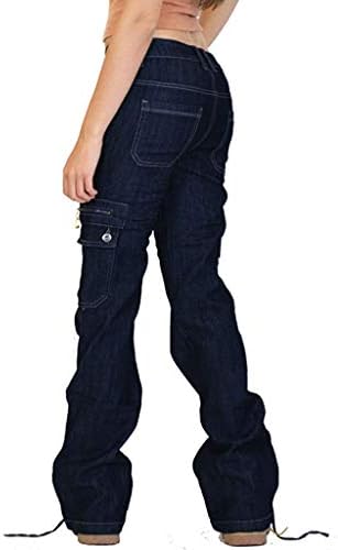 Keusn široke noge teretni pantalone za žene Y2K Trendi elastični džepovi za struku Teretne hlače Niske