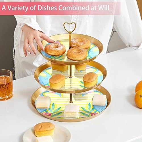 Troieredna stalak za desert Cupcake Voće ploča Plastična držač za posluživanje za rođendan vjenčanja za bebe