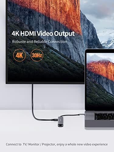 USB C Hub Multiport Adapter, CableCreation 5-u-1 USB C Adapter Aluminijska školjka sa 4K HDMI, 1Gbps Ethernet,