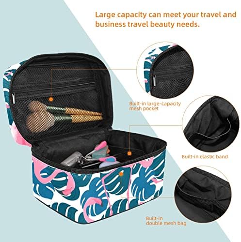 Yoyoamoy šminka za žene Dame Girls, velika kozmetička torba sa zatvaračem Make up Organizator Travel torbica, držač četke i ručice Pink Flamingos i palmi
