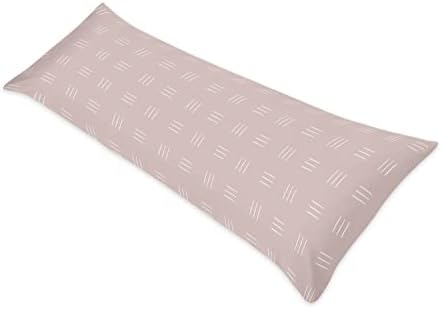 Sweet Jojo dizajnira ljubičastu i bijelu Boho krpu za tijelo jastuk za tijelo-Pink Dusty Rose Bohemian